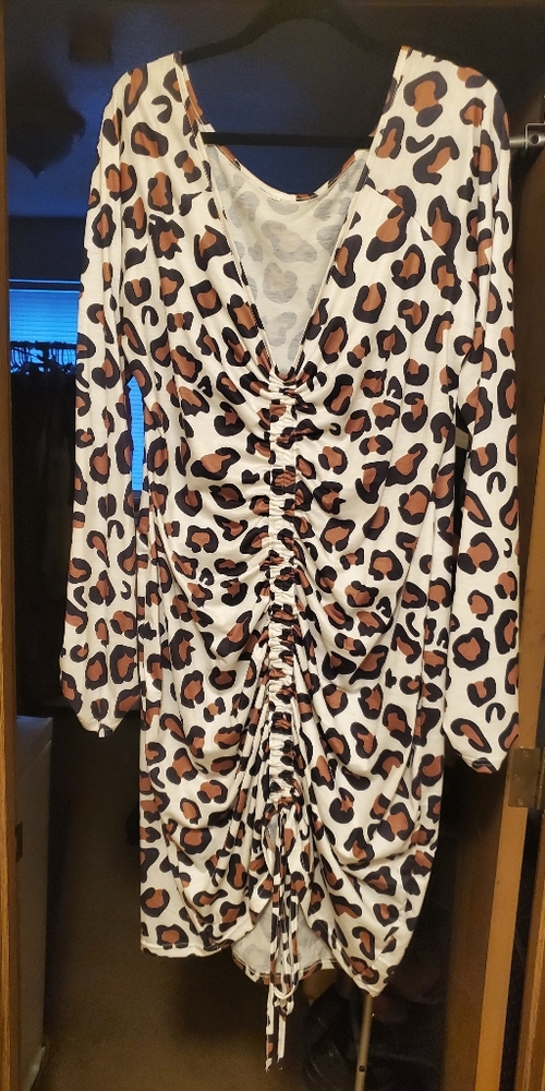 Leopard print draw string dress.